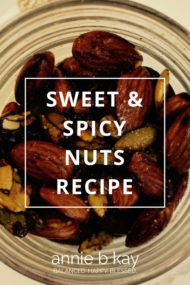 Sweet & Spicy Nuts Recipe by Annie B Kay - anniebkay.com