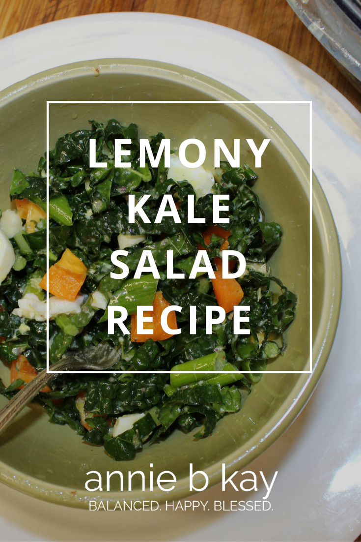 Lemony Kale Salad Recipe by Annie B Kay - anniebkay.com