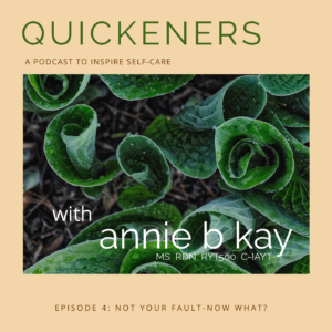 Quickeners Podcast Episode 4: Not Your Fault. Now What?